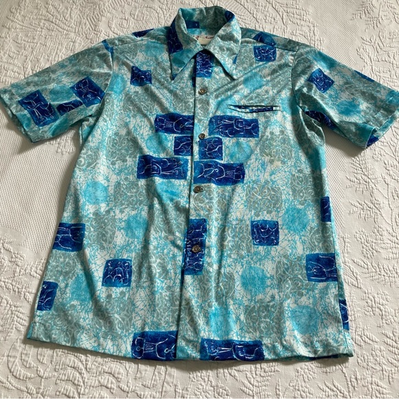 Vintage 60s Mcinerny Hawaiian Men’s shirt short sleeve made in Hawaii - Picture 1 of 10
